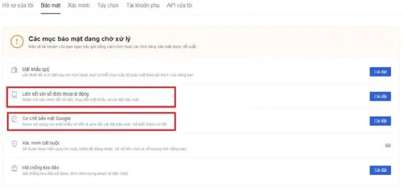 hướng dẫn cài đặt bảo mật khi đăng ký sàn okx