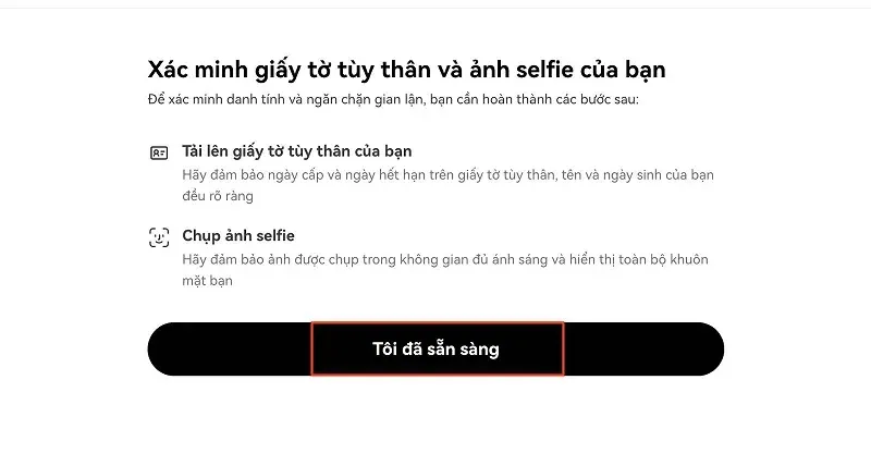 tải giấy tờ xác minh danh tính