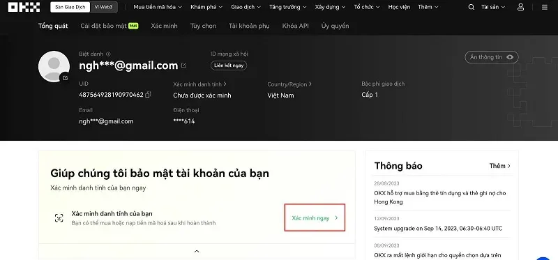 xác minh danh tính