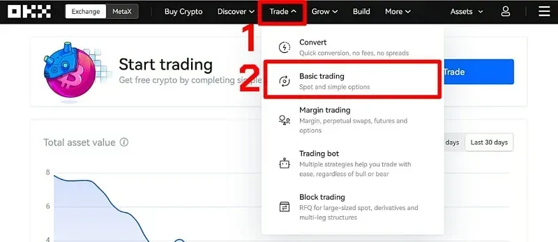 Hướng dẫn 3 bước mua coin trên sàn OKX đơn giản nhất