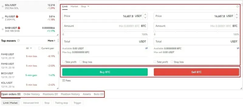 đặt lệnh buy sell