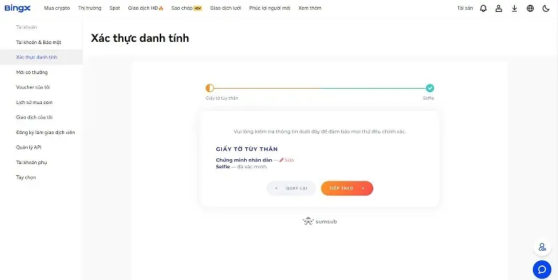 Hướng dẫn xác minh danh tính KYC trên sàn BingX
