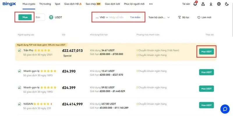 Hướng dẫn cách nạp tiền sàn BingX chi tiết và mới nhất 2024 Hướng dẫn cách giao dịch P2P trên sàn BingX