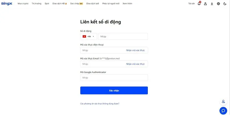 Bảo mật với số điện thoại