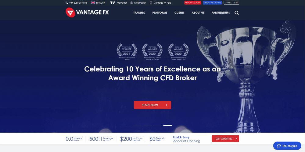 Sàn Vantage là gì? Sàn Vantage lừa đảo đúng không? Chi Phí Giao Dịch Sàn Vantage
