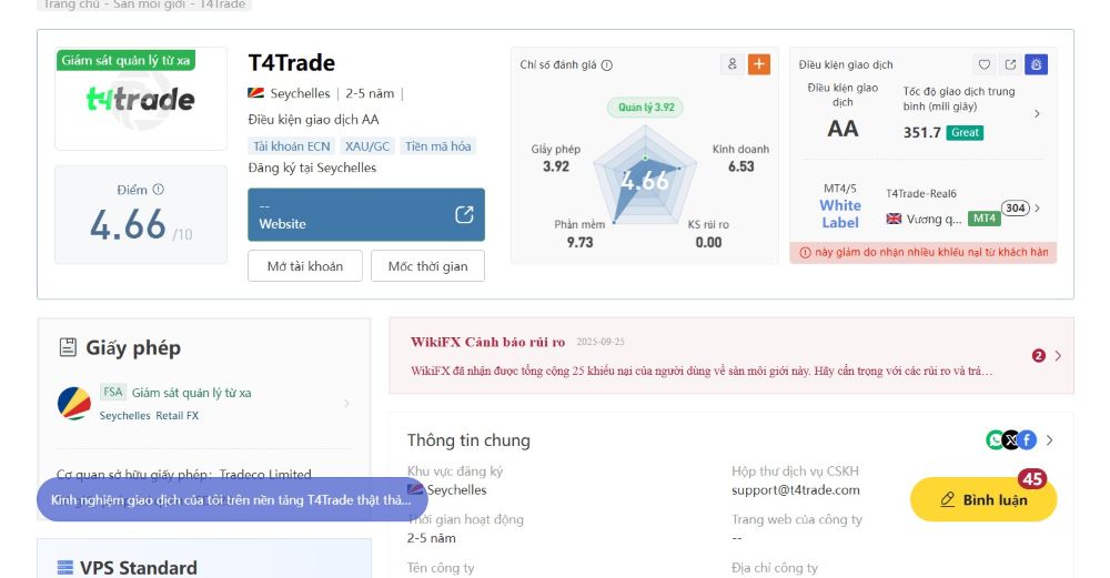 Đánh giá sàn T4Trade chi tiết 2025: Ưu nhược điểm và cảnh báo rủi ro Cảnh Báo Rủi Ro Sàn T4trade