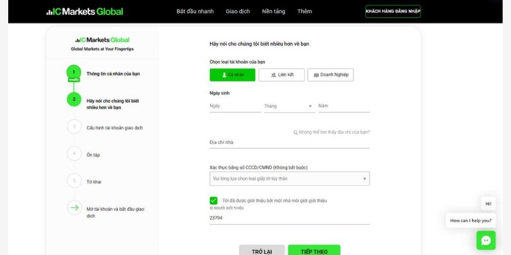 Bổ sung thông tin đăng ký