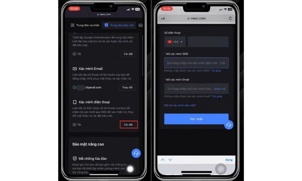 Cài đặt nhiều lớp bảo mật