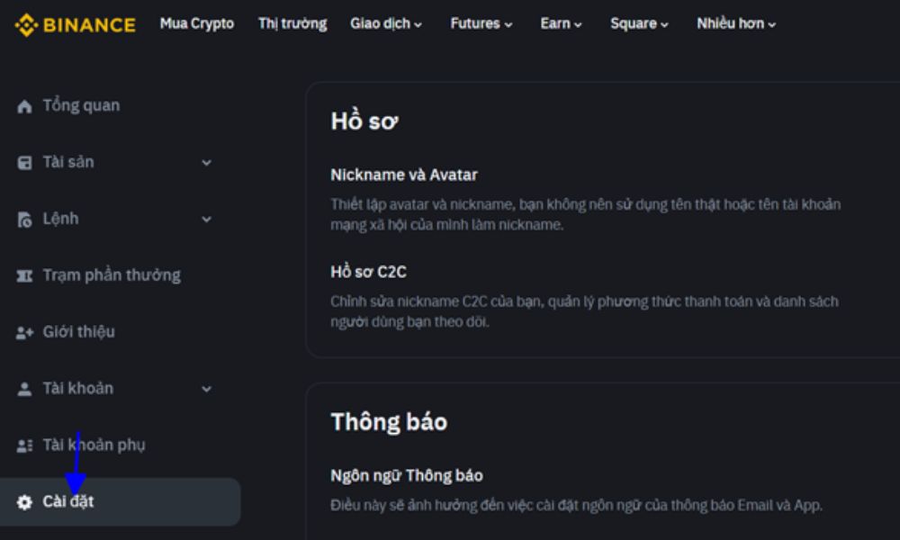 Hoàn phí Binance là gì? Hướng dẫn nhận hoàn phí giao dịch mới nhất Cài đặt tài khoản