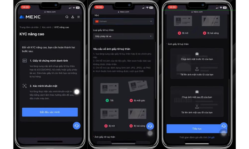 Chọn giấy tờ và tải lên
