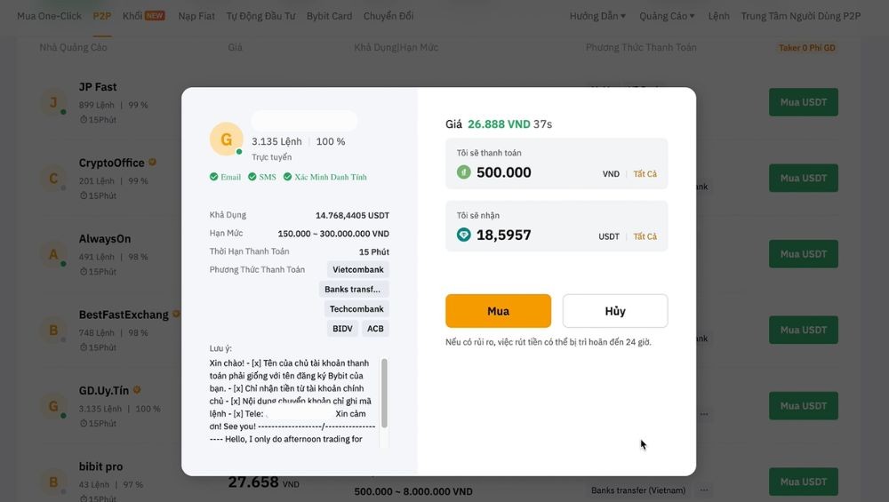 Chọn người giao dịch uy tín