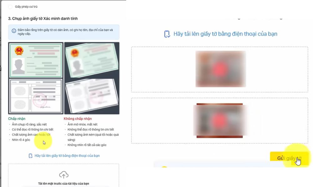 Cung cấp giấy tờ về danh tính