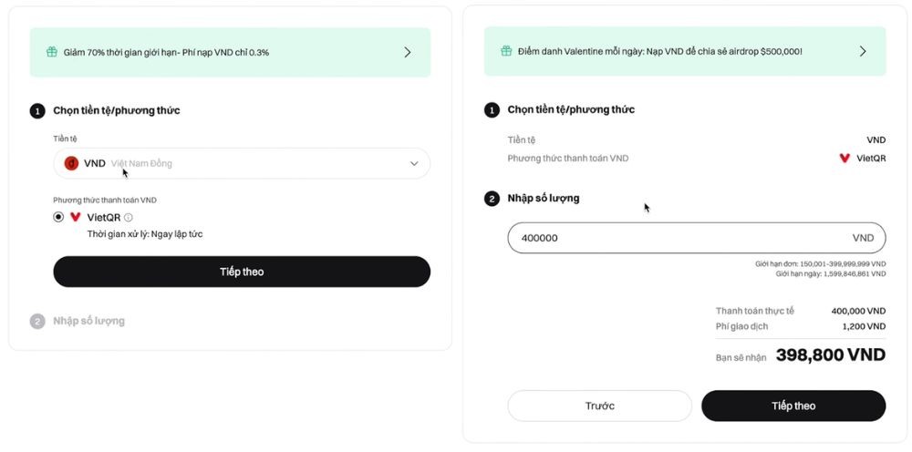 Điền thông tin nạp tiền