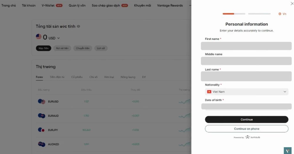Điền thông tin trùng khớp giấy tờ