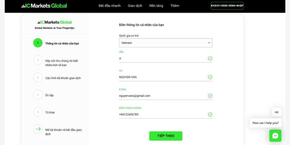 Khai báo thông tin cá nhân