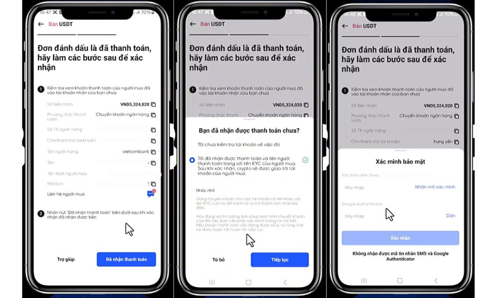 Kiểm tra kỹ rồi mới xác nhận