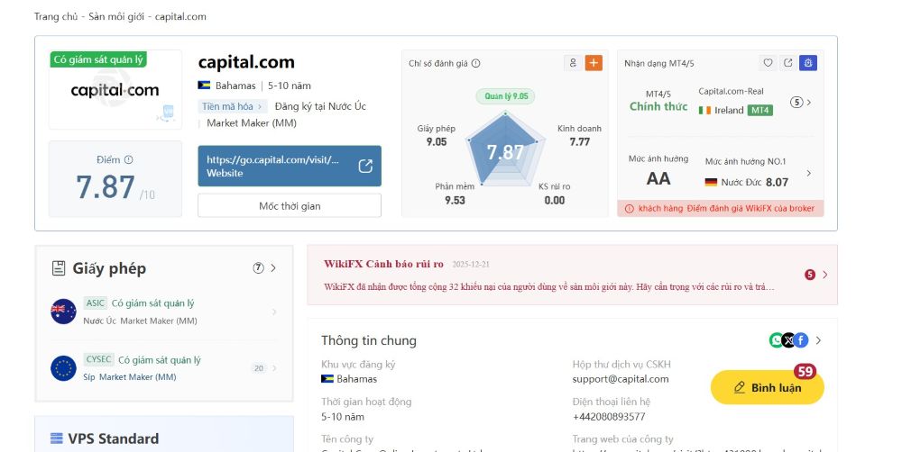 Đánh giá sàn Capital.com mới nhất 2026: Có uy tín không? Phản Hồi Tố Cáo Sàn Capital.com