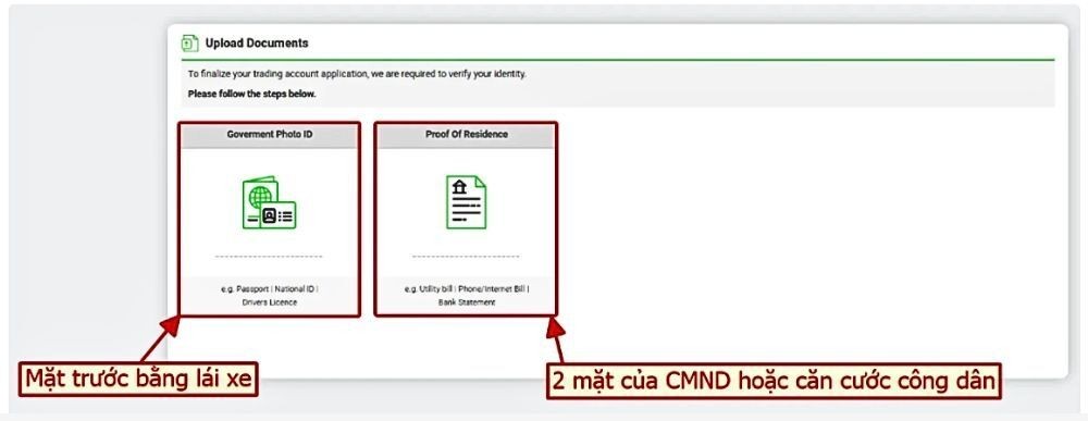 Tải lên giấy tờ xác minh