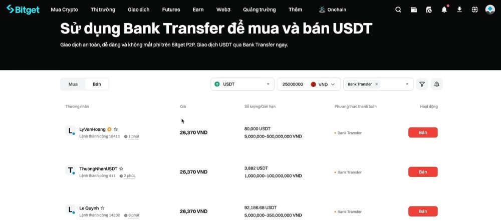 Thiết lập các thông tin rút tiền