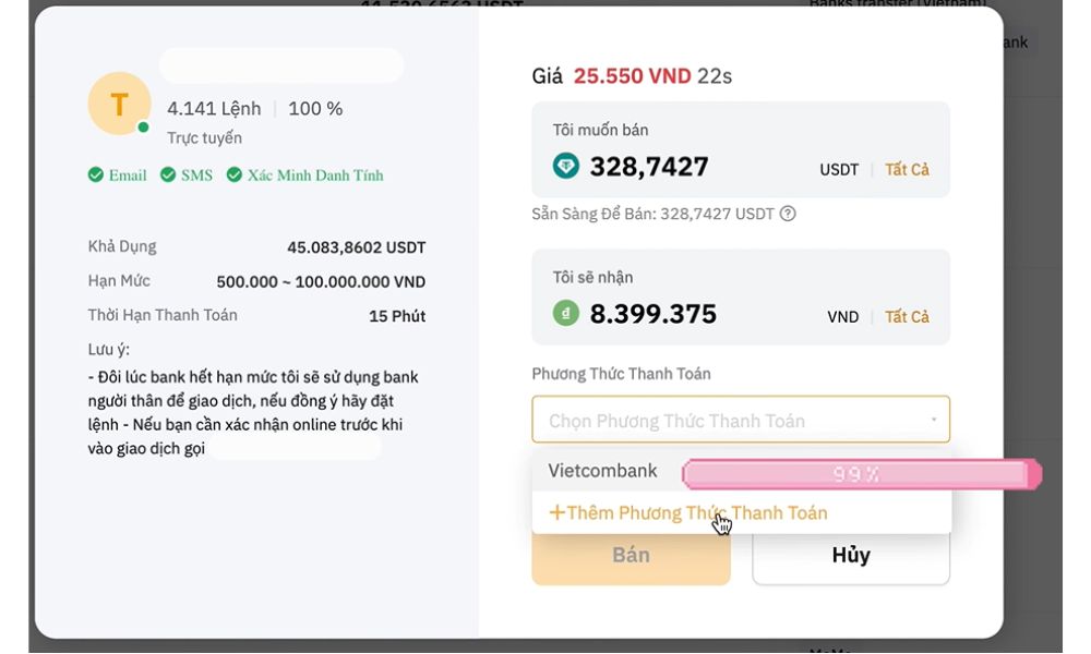Thiết lập phần bán