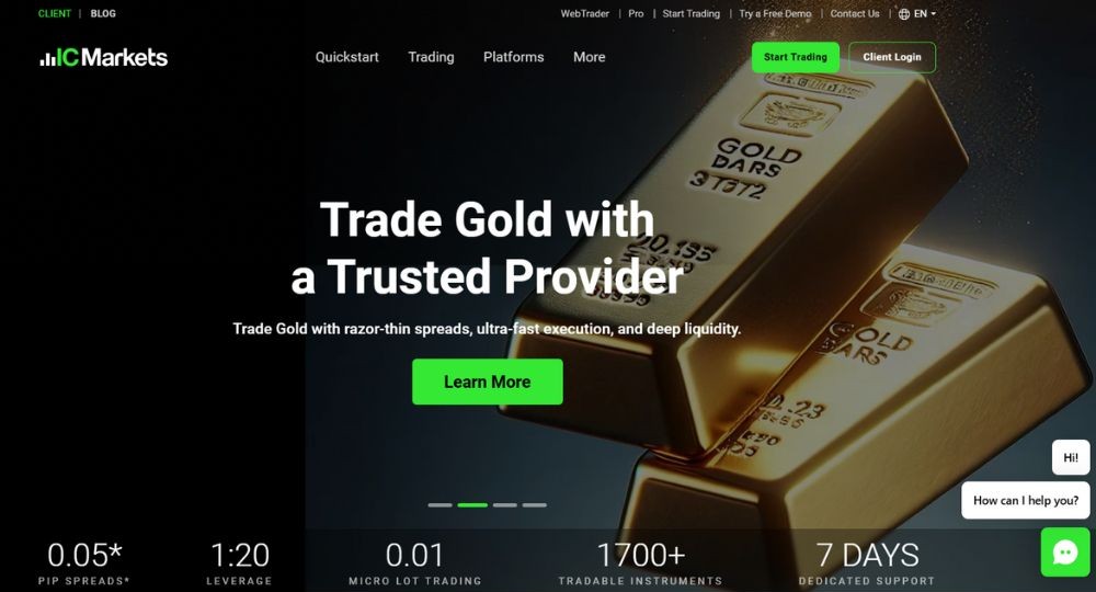 Truy cập vào website IC Markets