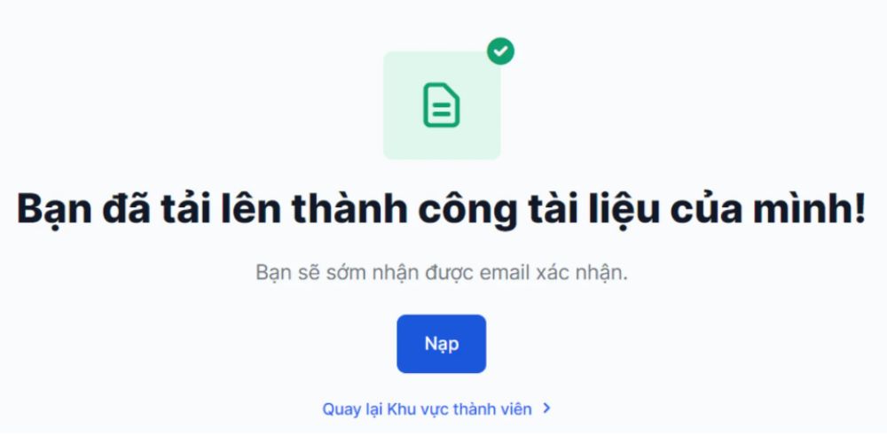 Upload giấy tờ xác minh