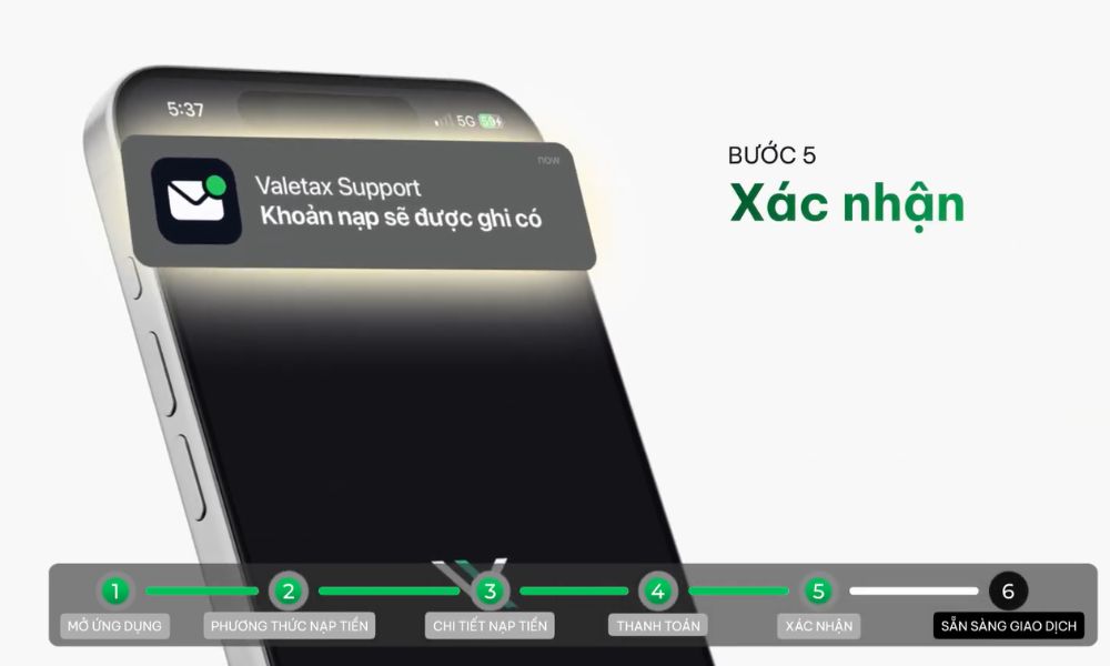 Valetax xác nhận giao dịch