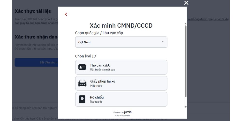 Xác minh tài khoản XM