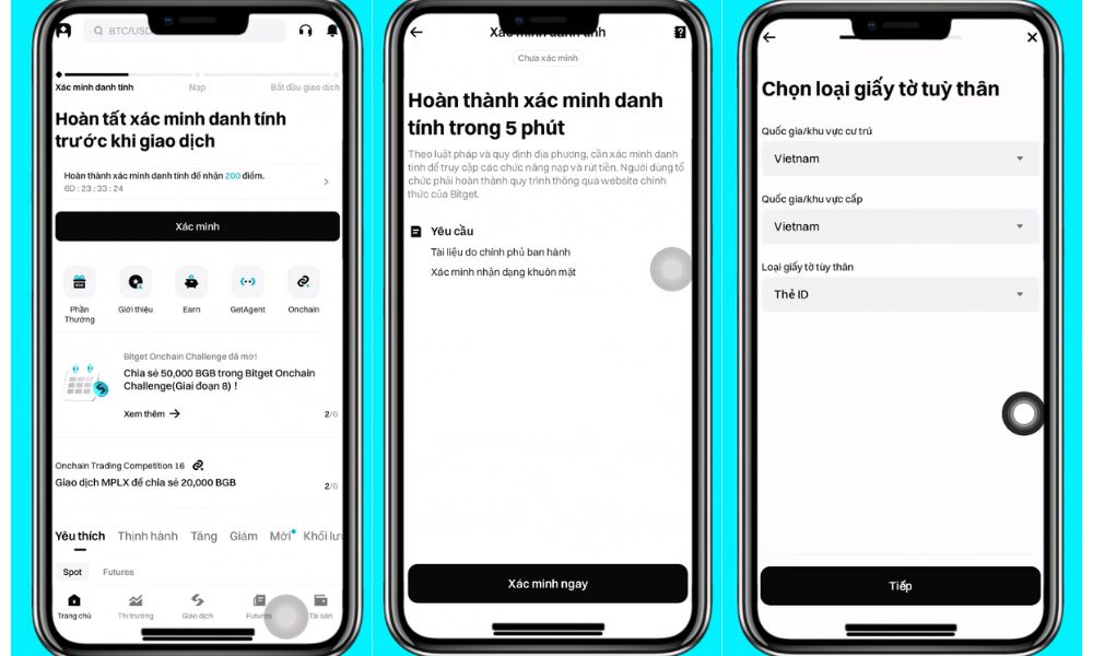 Xác thực tài khoản Bitget