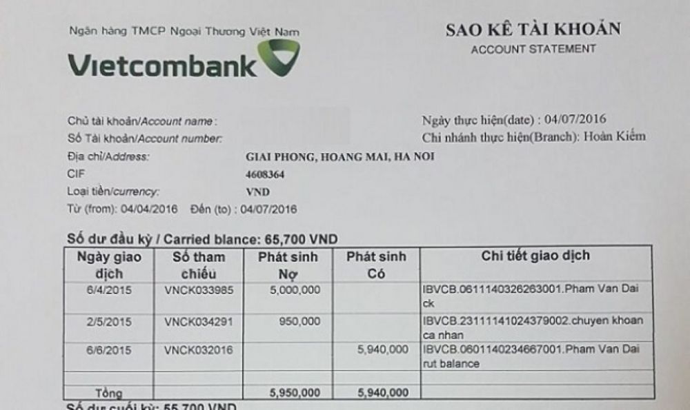 Hướng dẫn upload sao kê IC Markets khi rút tiền về ngân hàng Mẫu Sao Kê Ngân Hàng