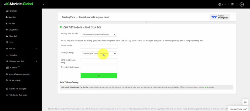 Hướng dẫn upload sao kê IC Markets khi rút tiền về ngân hàng Upload Sao Kê Ic Markets