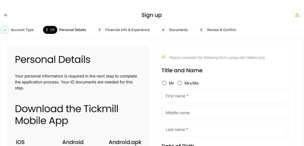 đăng Ký Tài Khoản Tickmill